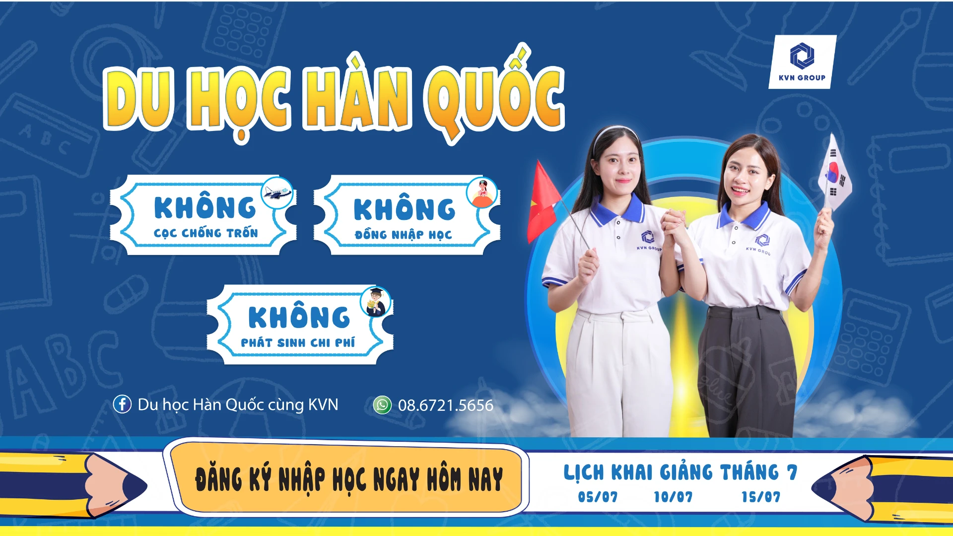 Thông báo lịch khai giảng lớp tiếng Hàn du học cùng KVN